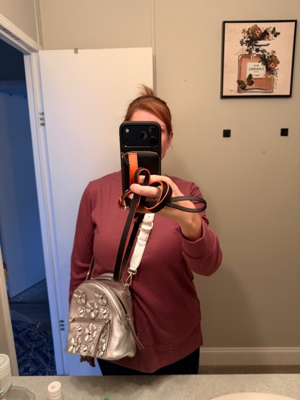 Fendi Silver Floral Studded Crossbody Bag - Picture 11 of 11